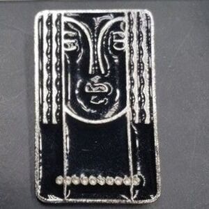 vintage RITZ Enamel brooch pin‎ pewter